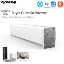 Tuya WIFI Zigbee Electric Curtain Motor,smart home life app remote control/voice control compatible alexa  Google home 2024 - buy cheap
