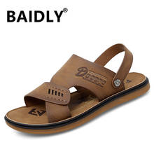 Genuine Leather Sandals Men Shoes Cow Leather Men Sandals Shoes Summer Men's Beahc Sandal Chaussure Homme 2024 - buy cheap