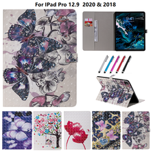 Capa pintada para ipad pro 12 9, capa 2020 2018 de couro pu, suporte traseiro, capa inteligente para ipad pro 12.9 2020, capa protetora 2024 - compre barato