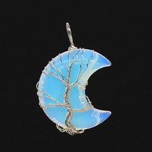 Na moda-contas de prata chapeado fio wrap árvore da vida opalite opala pingente estilo étnico jóias 2024 - compre barato