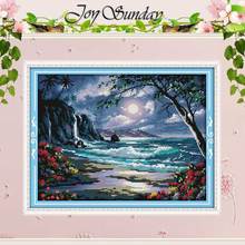 The Sea of the Moon Counted Cross Stitch 11CT 14CT Cross Stitch Sets Wholesale Scenery Cross-stitch Kits Embroidery Needlework 2024 - buy cheap