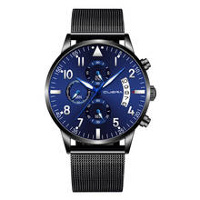Mens Watches CUENA Top Brand Luxury Blue Waterproof Wrist Watch Ultra Thin Date Simple Casual Quartz Watch For Men Sports Clock 2024 - buy cheap