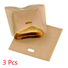 3 pcs Non-Stick Toaster Bags for Grilled Cheese Sandwiches Nuggets Heat Resistant , Gluten Free ,Reusable Baked Toast Bread Bags 2024 - buy cheap