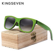 Kingseven-óculos escuros 2020, feito à mão, de madeira natural, polarizada, lente degradê, vintage, viagens, masculino, feminino 2024 - compre barato