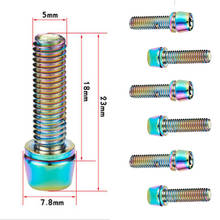 KRSCT mountain bike bicycle handlebar screws titanium-plated color screws M5 * 18MM * 6 standpipe screw accessories 2024 - buy cheap