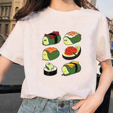 Summer T Shirt Women Funny Tshirt Avocado Vegan Top Korean Harajuku Kawaii Sushi Graphic T-shirt Female Casual O-neck Tee Shirt 2024 - buy cheap