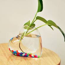 В форме сердца прозрачное настенное стекло ваза подвесной цветочный контейнер ваза гидропонный Свадебный стеклянный Декор для дома инструменты для декалирования 2024 - купить недорого