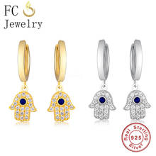 Fc jewelry brincos de prata 925, boêmios, cor de ouro, turcos, mau olhado, gancho de mão, acessórios, para mulheres, 2020 2024 - compre barato