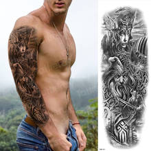 Manga de tatuaje para brazo grande dragón Robot Vintage impermeable falsos temporales tatuaje pegatina calavera de la muerte hombres mujeres completo Totem tatuaje grande 2024 - compra barato