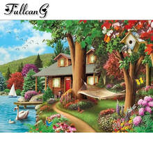 FULLCANG Forest cabin scenery 5d diy mosaic diamond painting full square round rhinestone embroidery sale home decor FC2750 2024 - buy cheap