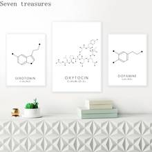 Molecule Serotonin Wall Art Canvas Poster Print Oxytocin & Dopamine Painting Molecular Science Decor Structure Picture Chemistry 2024 - buy cheap