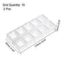 uxcell Component Storage Box - PS Fixed 10 Grids w Separate Cover Electronic Component Containers Clear White 133x62x20mm 2 Pcs 2024 - buy cheap