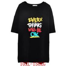Large size women's T-shirt plus size 7XL 8XL 9XL 10XL summer round neck short sleeve loose black and white red big T-shirt top 2024 - buy cheap