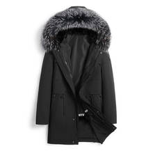 Promova o forro de pele de vison real casacos de inverno engrossar à prova de vento parkas de pele natural com capuz outwear de pele real 2024 - compre barato