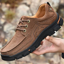 Genuine Leather Shoes Men Autumn Winter Shoes Footwear Thick Sole Leather Mens Casual Shoes Outdoor Hiking Shoes 2024 - buy cheap