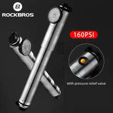 ROCKBROS-bomba portátil para bicicleta, inflador ultraligero de aleación de aluminio de alta presión, CNC, a prueba de polvo, AV/FV, 160 PSI 2024 - compra barato