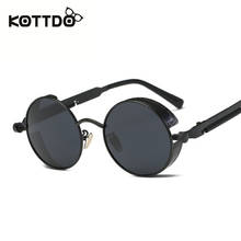 KOTTDO Fashion Metal Round Sunglasses Women Men Steampunk Brand Design Goggle Vintage Sun Glasses Male Sunglasses UV400 2024 - buy cheap