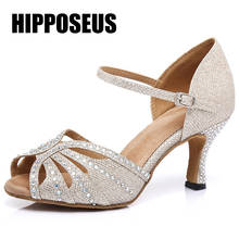 Hipposeus Новый Для женщин танец-обувь для латиноамериканских бальных Танго девушки дамы сальса Танцы обувь мягкая подошва современный Обувь для танцев профессиональный 2024 - купить недорого