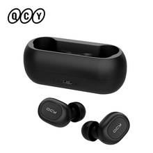 QCY QS1 T1C наушники Bluetooth V5.0 Гарнитура 3D стерео Спортивные Беспроводные наушники с двойным микрофоном и зарядным устройством 2024 - купить недорого