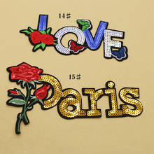 50Pcs/lot Large Sequin Embroidered Patches Designers for Clothing  Letter Flowers Stickers Biker Patch Applique Felt Accessories 2024 - buy cheap