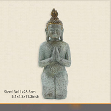 Estatua de Buda arrodillado, estatua de resina hecha a mano de bendición de Buda de oración, decoración para sala de estar, accesorios de jardín de sobremesa 2024 - compra barato