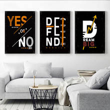 Carteles decorativos para el hogar y Estampados abstractos, pintura en lienzo de gran sueño con alfabeto inglés inspirativo, imágenes artísticas de pared modernas 2024 - compra barato