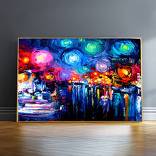 Cuadro en lienzo con vista nocturna de Van Gogh, pintura al óleo abstracta famosa, póster e impresión, imagen artística de pared moderna para decoración de sala de estar 2024 - compra barato