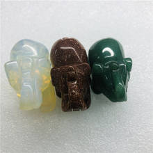Tallado A Mano de gemas de elefante de Jade enredados, adornos de estatuillas de cristal Natural 2024 - compra barato