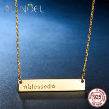 Allnatal colar de prata esterlina 925, design simples, letras para mulheres, cor dourada, estampa, joias finas 2024 - compre barato