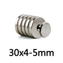 Ímãs de neodímio raro 30x4mm, ímã poderoso escareado magnético 30x4mm 30x4-5 peças 2024 - compre barato