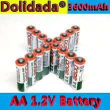 Dolidada-bateria aa recarregável 100% mah, 3600 v ni-mh, compatível com relógios, mouse e computadores, nova, 1.2 2024 - compre barato