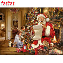 FATCAT 5d diy pintura de diamantes Navidad Santa lista completo cuadrado bordado de diamantes redondos venta mosaico decoración del hogar AE2160 2024 - compra barato