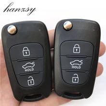 Capa de chave automotiva de 3 botões, para hyundai i35 i20 i30 ix35 accent kia picanto sportage k5 k2, substituição de chave dobrável 2024 - compre barato