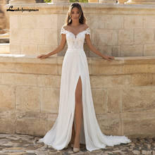 Lakshmigown Bohemian Wedding Dress Robe De Mariee Sexy Side Slit Lace Applique Beach Wedding Dresses Plus Size Bridal Gown 2024 - buy cheap