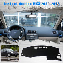 Коврик для приборной панели автомобиля, коврик для приборной панели Ford Mondeo MK3 2000-2006, автомобильный нескользящий ковер от солнца 2024 - купить недорого