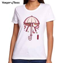 VagaryTees Harajuku-Camiseta con estampado de Ramen y paraguas para mujer, ropa de calle Harajuku, camiseta de Hip Hop 2024 - compra barato