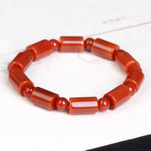 Pulsera de cadena de Calcedonia de Jade rojo, amuleto colgante raro, Nan Hong 2024 - compra barato