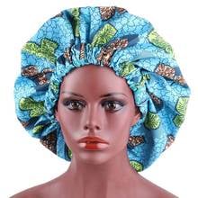 African Bonnet Print Pattern  Women Satin Lined Bonnets Extra Large Size Turban 2024 - buy cheap