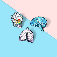 Organ Enamel Pins Custom Heart Lung Brain Brooch Lapel Pin Shirt Bag Love Breath Mind Badge Cartoon Jewelry Gift for Friends 2024 - buy cheap