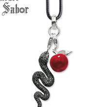 Ожерелье змея и яблоко, подарок для женщин, женское сердце Rebel серебряного цвета, модные ювелирные изделия оптом Томаса 2024 - купить недорого
