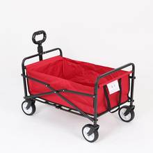 Carretilla de jardín roja, carrito portátil de playa, plegable, para acampar, compras, comestibles 2024 - compra barato