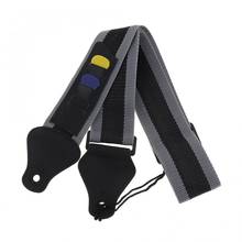 Guitar strap Adjustable 80-130cm Nylon Guitar Strap Pick Holder Strap with 3 Picks Plectrums Free Gift 2024 - buy cheap