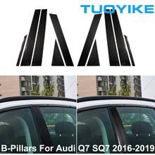 Estilo do carro exterior peças de fibra de carbono real janela b/c-pilares moldando capa guarnição decalque adesivo para audi q7 sq7 4m 2016-2019 2024 - compre barato