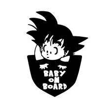 16*11cm para goku bonito dos desenhos animados do bebê a bordo decalque do carro legal janela kk vinil adesivo engraçado adesivos para carros da família sinal de segurança 2024 - compre barato