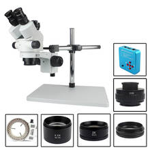 Microscopio estéreo Trinocular Industrial, con Zoom de Mesa Grande, aumento de 3.5x-90x, HDMI, cámara de vídeo Digital USB, Microscopio Industrial 2024 - compra barato
