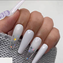 24pcs/set Long Coffin Fake Nails Laser White Star Decal Full Cover Ballerina Nail Art Tips with Glue Artificial Fingernail Tools 2024 - buy cheap