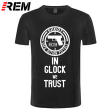 Camiseta com logo glock da pistola eua masculina, camisa casual de manga curta de algodão com gola redonda, tops de verão 2024 - compre barato