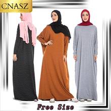 Женское мусульманское платье-Кафтан Abaya, повседневное Свободное платье с длинным рукавом, мусульманское платье 2024 - купить недорого