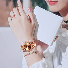 Geneva-Reloj clásico de lujo para Mujer, cronógrafo de cristal de acero completo, de pulsera de metal, nuevo, 2020 2024 - compra barato