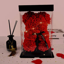 Медведь для объятий на новый год, День Святого Валентина, подарок на день рождения для девушки, 520 полиэтиленовая коробка, плюшевый розовый искусственный цветок, подарок для девушки 2024 - купить недорого